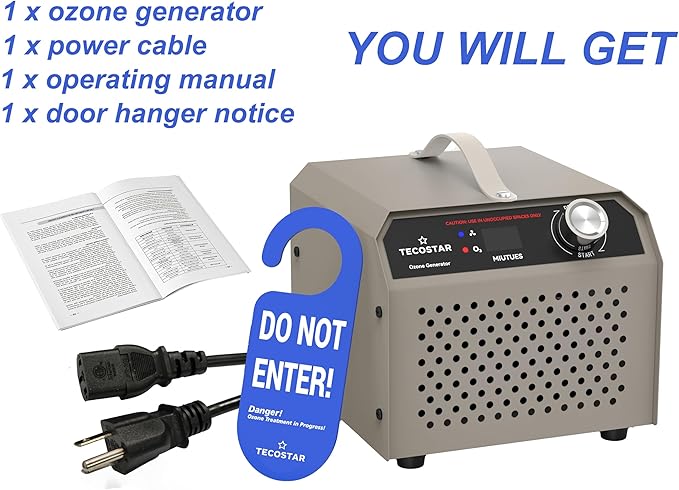 Ozone Generator 30,000mg/h Industrial & Home Use Air Purifier – O3 Air Ionizer High Capacity for 2,000 Sq Ft, Smoke Odor Removal, Odor Eliminator, Pet, Car, Room, Basement Deodorizer