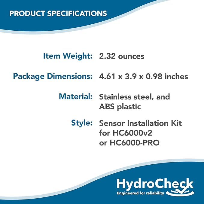 Sensor Installation Kit for HC6000V2 & HC6000 For Float Switches - Eliminates Stray Paths, Prevents False Triggers from High Iron & Mineral Content Water - 3/4 PVC Pipe Not Included