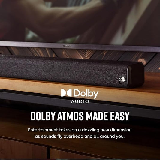 Polk Audio Signa S4 TV Sound Bar with Subwoofer - Dolby Atmos Audio VoiceAdjust & BassAdjust Technology, HDMI eARC, Wireless Subwoofer works with 8K, 4K, & HD TVs, Bluetooth, Wireless Streaming