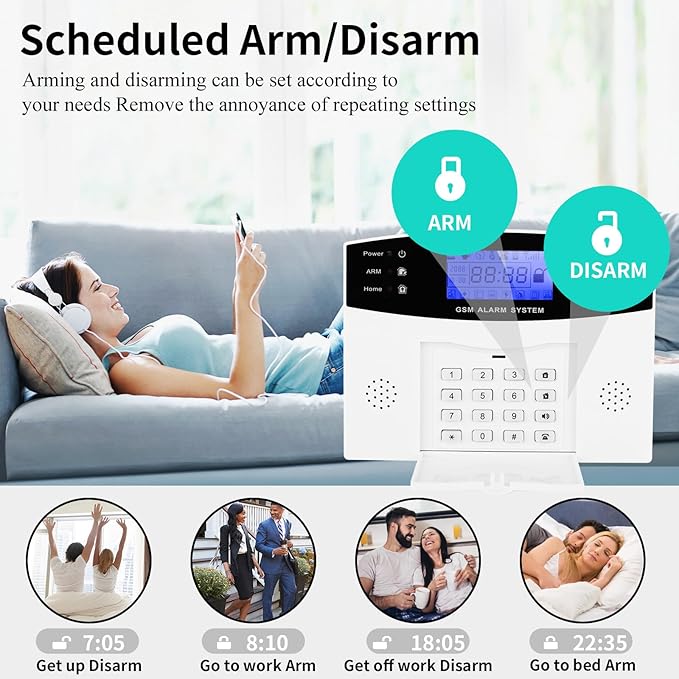24pcs Wireless DIY Home Burglar Alarm System, 4G WiFi GSM, No Monthly Fee,Home Security with App Alert
