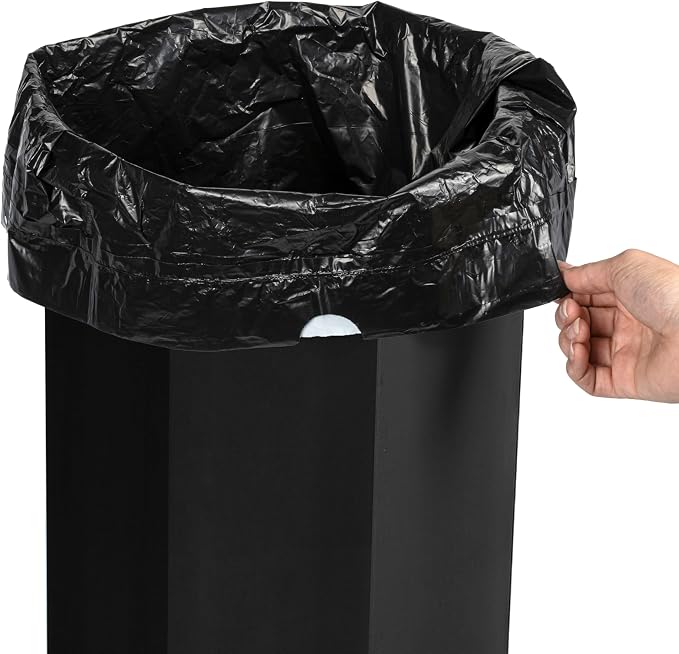 happimess Fleur 25 Gal Trash Can Bin, Charcoal Black, Set of 2