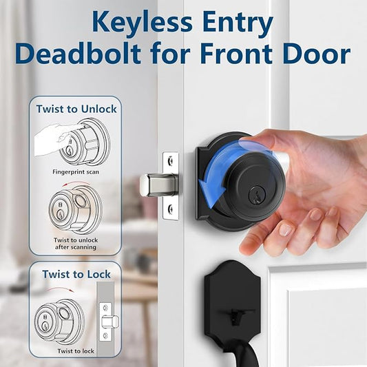 GeekTale Fingerprint Deadbolt Lock with APP, Smart Deadbolt for Front Door
