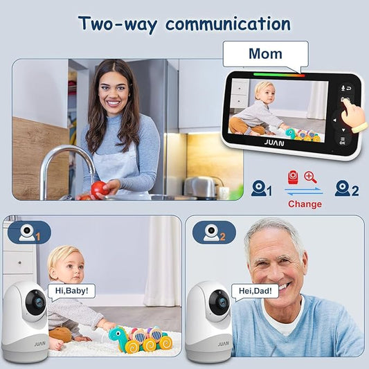 JUAN Baby Monitor with Camera and Audio, No WiFi 100% Private