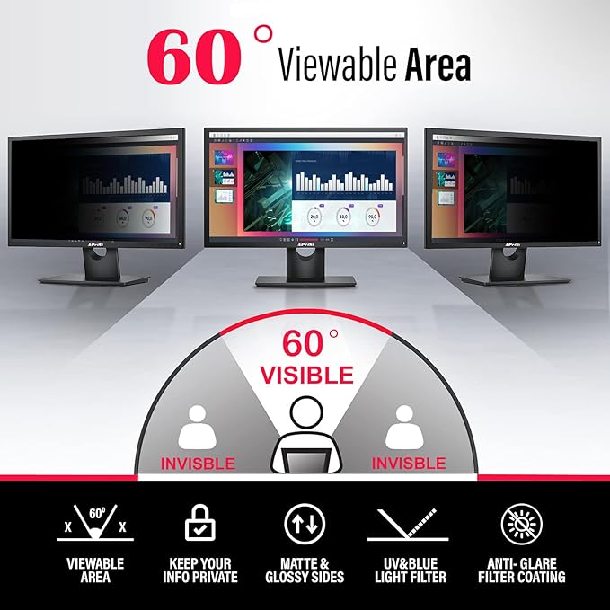 45 Inch Privacy Screen Filter for 32:9 Curved Ultrawide Gaming Monitor | Privacy Shield | Anti Glare | Anti-Blue Light | Eye Protection | Anti Spy | Computer Security Private Filter Protector