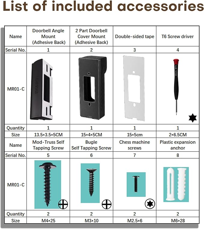 Anti-Theft Angle Adjustable Doorbell Coverd Mount Bracket for Ring Wired Doorbell Plus (Newest Model) 2K 2025 Release, Both Drill & No Drill Aavailable with Security Screws (Covered+Angle)