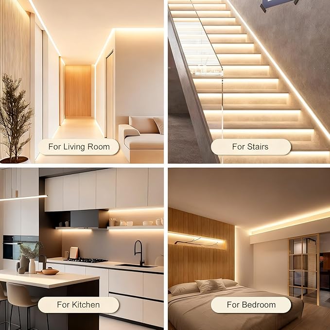 ZSLAIFU Battery Powered LED Strip Lights, 3.3FT COB LED Strip Light, Battery Operated LED Lights, Warm LED Strip Lights Battery Powered for Closet, Cabinet, Shelf, Kitchen, DIY Lighting