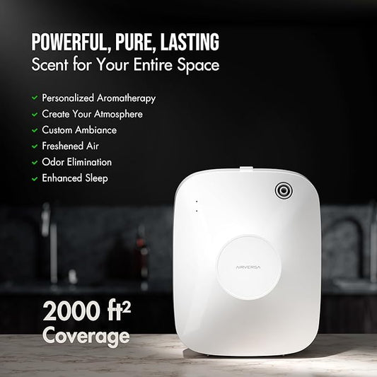 Smart Waterless Essential Oil Diffuser Hotel Scent Starter Kit, 400mL Capacity with 200mL Fragrance Oil, Up to 2000 sq ft Scent Air Machine with 12A1V Power Adapter for Large Room, ANA White Kit