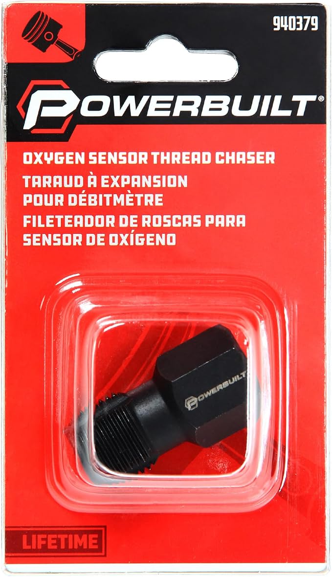 Powerbuilt Oxygen Sensor Thread Chaser Tool – M18 x 1.5mm Rethread Cleaner –for Cleaning and Possibly Repairing Damaged Threads in Oxygen Sensor Bores – 940379