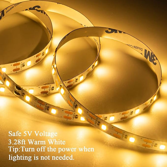 Short Led Strip Lights Battery Powered with Flashing, 3.28ft/1PCS Flexible LED Fairy Lights Battery Operated Bright for Shadow Box DIY Gift Car Bar Party Christmas, 2 Pack (Warm White)