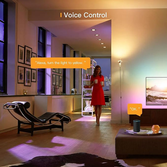 Smart Bulbs Color Changing Music Sync Group Control WiFi LED Bulbs Color Changing Smart Bulbs Compatible with Alexa and Google Home A19/E26/9W/800LM/110V (1 Pack)