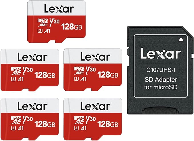 Lexar E-Series 128GB 5 PK Micro SD Card microSDXC UHS-I Flash Memory Card