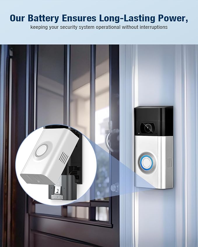 2-Pack 6040mAh Rechargeable Battery Compatible with Ring Doorbell Camera 2/3/4, Video Doorbell 3 Plus,Spotlight Cam and Stick Up Cam Battery (2nd & 3rd Gen)