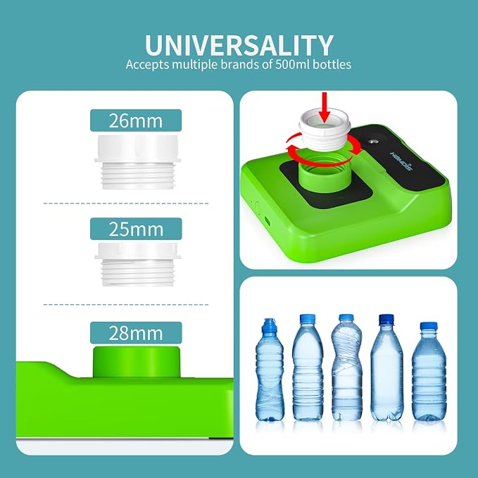Travel Humidifier, Portable Humidifier for Plants, Bedroom, Office, Hotel or Car, Battery Operated Mini Cool Mist Humidifiers, Quiet 23dB, Auto-off, Night Light & BPA-Free, Grass-Green