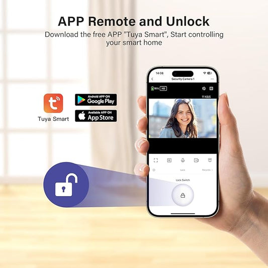 Wireless Doorbell Camera with 8" Screen Monitor Smart Video Doorbell Intercom System 1080P WiFi Door Bell Phone with Motion Detection, Night Vision, 2 Way Audio, Local Storage No Monthly Fee, Tuya App