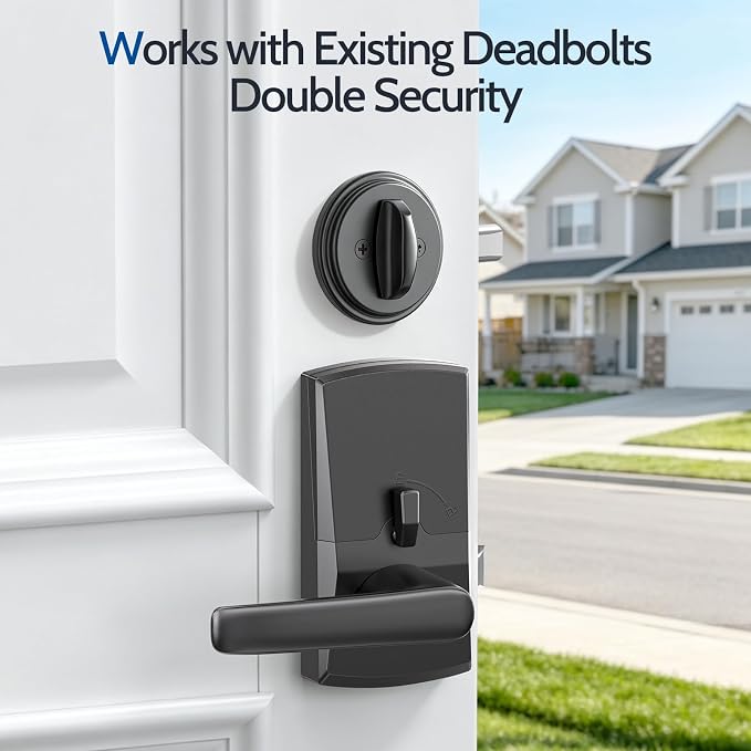 Keypad Door Lock with Handle, Keyless Entry Digital Code for Front Door