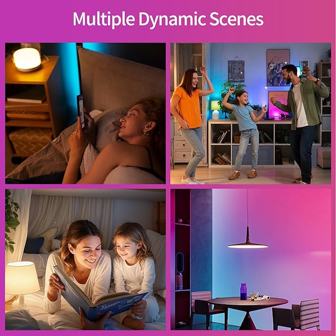E12 Smart LED Light Bulb, Dimmable Candelabra Light Work with HomeKit, Alexa, Google Home 6W (60W Equiv.) RGBCW 16 Million Color Changing Chandelier Candle Bulb (Multicolor)