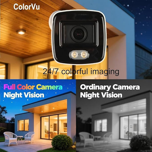DS-2CD2087G2-LU 4K 8MP Acusense 24/7 CoIor-Vu Full Color PoE Bullet IP Camera Outdoor, 2.8mm Wide Angle, 120 dB True WDR, IP67, H.265+, Human and Vehicle Detection, Built-in Mic, Work with Ⲏіkconnect