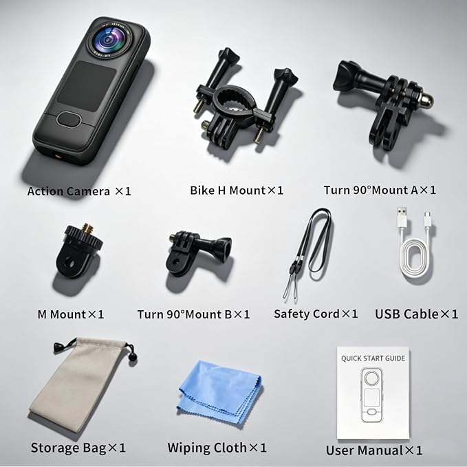 4K Action Camera, 3.5Hrs Battery Life Body Camera Hands-Free Recording, IPX6 Waterproof Portable Vlogging Camera with 1.4" HD Screen, Video Recorder with WiFi for Travel, Cycling, Motorcycle, Bloggers