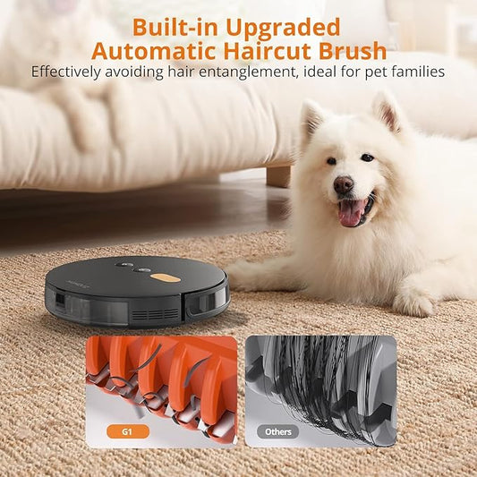 2-in-1 Robot Vacuum and Mop Combo - Robot Vacuum Cleaner with Air Aromatherapy, 8000Pa Super Suction, APP & Alexa Control, Self-Charging, Maps Multiple Floors, Ideal for Pet Hair/Carpets/Hard Floors
