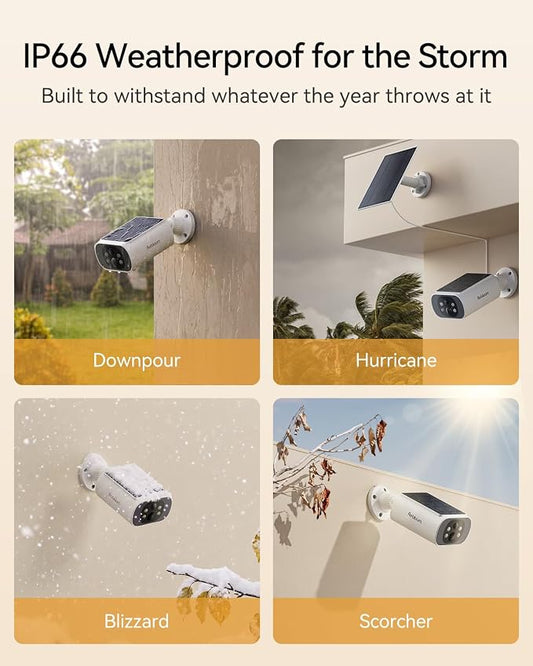 4MP Solar Security Cameras Wireless Outdoor,2.4/5G WiFi, No Wiring