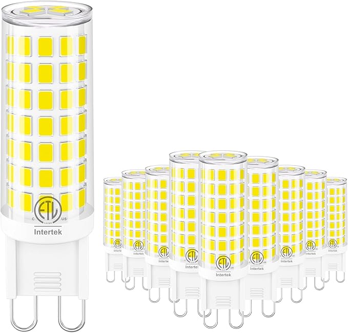 10 Pack G9 LED Bulb 6W (60W Halogen Replacement) 6000K Daylight T4 Chandelier Light Bulbs, Hansnag G9 Bi Pin Ceramic Base 600LM, AC120V 360°Beam Angle for Home Lighting, Non-Dimmable