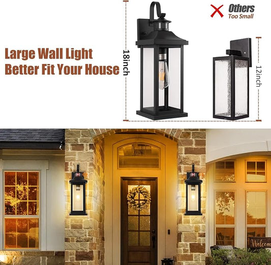 1-Pack 18 Inch Motion Light for House Dusk to Dawn Matte Black