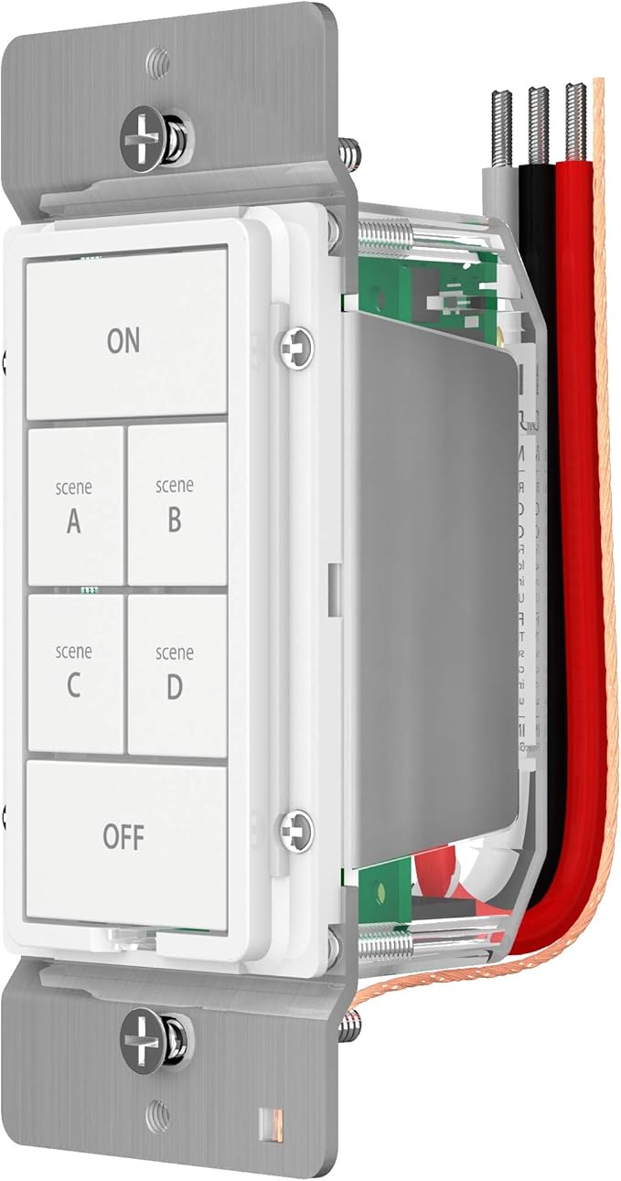 Insteon Smart On/Off 6-Button Keypad, KeypadLinc In-Wall Controller, 2487S (White) - Insteon Hub required for voice control with Alexa & Google Assistant