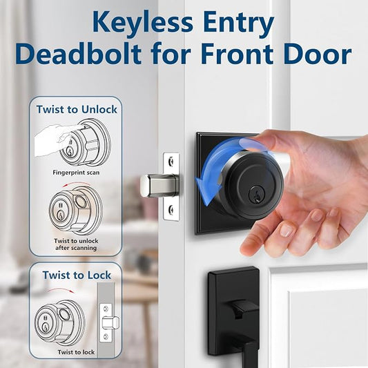 GeekTale Fingerprint Deadbolt Lock with APP, Smart Deadbolt for Front Door