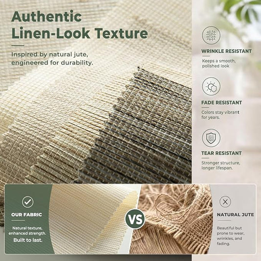ZSHINE Motorized Linen-Look Roller Shades for Windows, Rechargeable Smart Light Filtering Blinds Compatible with Alexa (82189A)