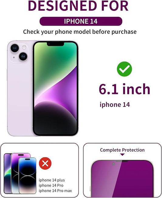 3 Pack Privacy Screen Protector for iPhone 14/16E/13/13 Pro Tempered Glass 6.1inch Private Saver Anti-Spy Eye Protection Anti-Scratch Full Coverage