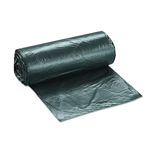 Inteplast Group high-Density Commercial can Liners, 16 gal, 8 microns, 24" x 33", Black, 50 Bags/roll, 20 Rolls/Carton