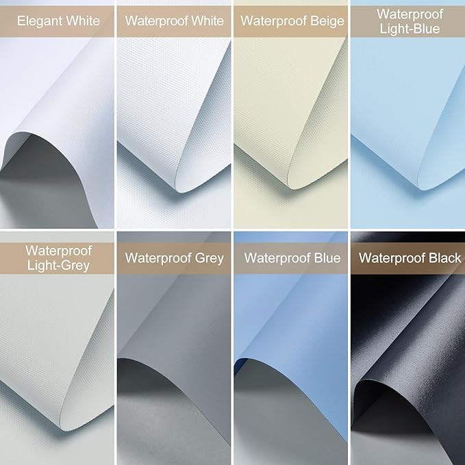 Fabric Samples of Motorized Smart Blind and Blackout Roller Shade, Fabric Samples with Remote Control Automatic Cordless Shades Room Darkening Custom Size