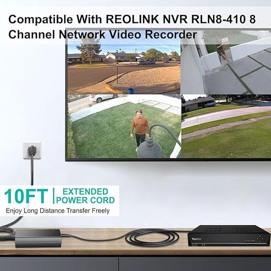 HKY 52V AC/DC Adapter Compatible with REOLINK NVR RLN8-410 4K 8CH 8 Channel, Network Video Recorder for Home PoE Security Camera System & REOLINK PoE Switch RLA-PS1 Power Supply Cord Charger