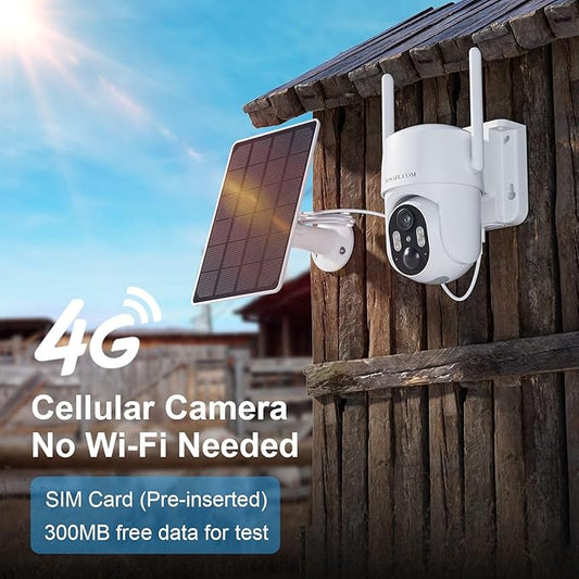 No WIFI Security Camera No Internet Needed, 4G LTE Cellular Security Camera Outdoor Wireless, Cell Camera with SIM Card, PIR Sensor, 2K Color Night Vision, SD/Cloud, 2-Way Talk, IP66 Waterproof