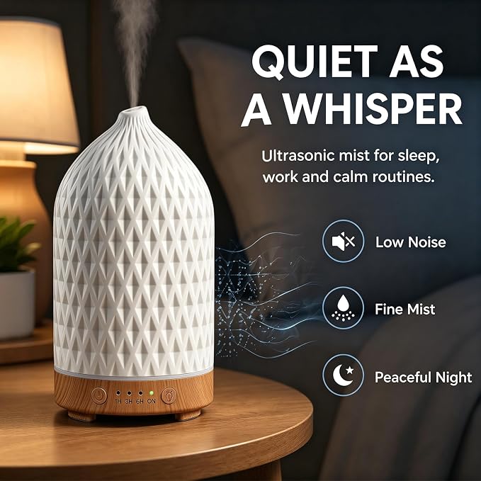 Gooamp 200ML Ceramic Essential Oil Diffuser for Home, Stone Diffuser