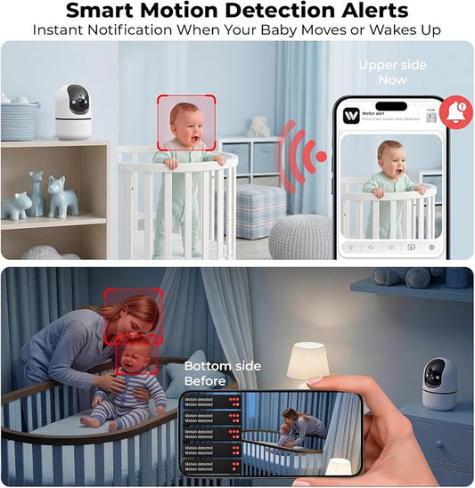 GBIUT Indoor Camera 5G&2.4G WiFi Cameras for Home Security Instant 911 Alert, 360° Pan/Tilt Baby Monitor/Dog/Pet Camera AI Motion Detection Night Vision, Speaker, US Cloud Storage (2-Pack)
