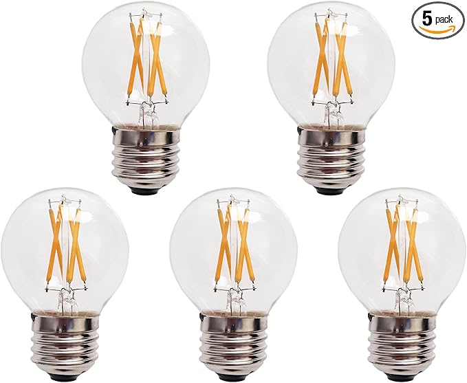 Dimmable G16.5 Light Bulb LED,4W E26 LED Bulb 2700K Warm White,e26 40W Globe Bulb Edison Style,Clear Glass AC120V 400lm Pack of 5