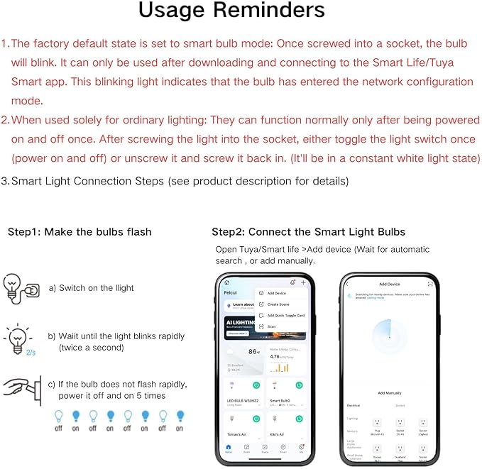 A19 Smart Light Bulb, 9W 900LM RGB+CCT LED Bulb - 16 Million Vibrant DIY Colors, Music Sync via Tuya, Works with Alexa & Google Assistant - 2.4GHz No Hub Required for Home Decor(4Pack)