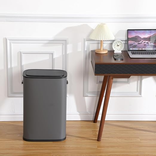 Garvee 13 Gal Motion Sensor Trash Can, Touchless Quiet Close Kitchen Bin