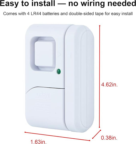 UltraPro Personal Security Window and Door Alarm, 6 Pack, Wireless Chime | DIY Protection, Burglar Alert, Easy Installation, Home Security, Ideal for Home, Garage, Apartment, White, 49721
