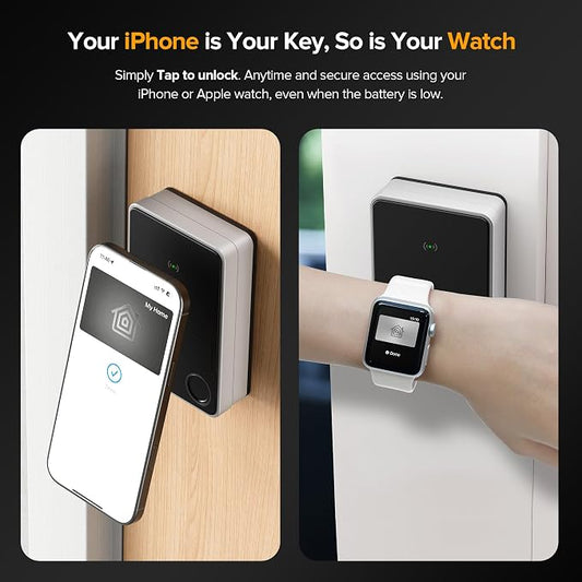 ThorBolt X3 Smart Home Key Keyless Entry Fingerprint Door Lock, Silver | with Apple Home Key, 8xAA Alkaline Batteries, Works with HomeKit Over Thread, 5 Ways to Unlock, IP65 Weatherproof