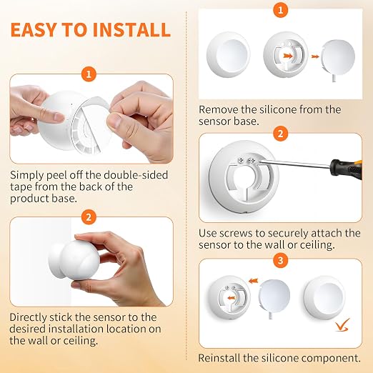 Wireless Motion Sensor Light Switch with Built-in Timer Settings, PIR Motion Sensor Plug Outlet with 3 Adjustable Ranges, Auto On/Off, Ideal for Garage & Storage Room, Compatible with All Light Bulbs