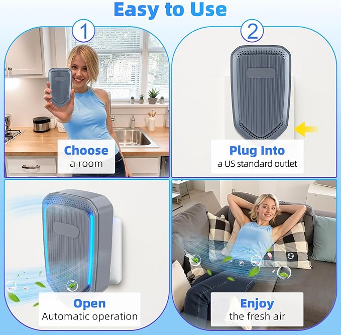 6 PCS Negative Ion Air Purifier, Silent air purifier plug in wall,Portable Air Ion Generator, Absorbing Smoke and Dust&pollen,Purifying Air Ionizers for Home Bedroom, Study, Kitchen and Living Room