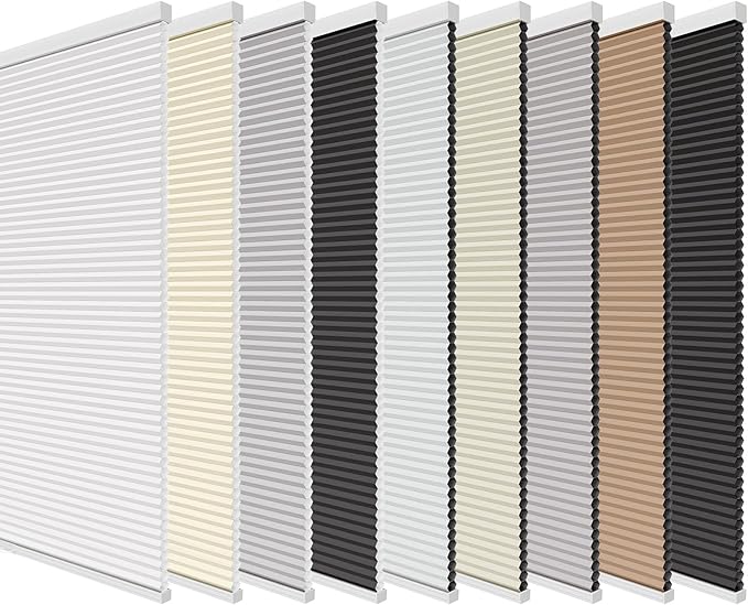 Changshade Cellular Shades Cordless Blinds Custom Size, Honeycomb Indoor Window Blind 1.5 inch Cell Pleated for Home, Office, Bedroom, Nursey, Fabric Sample
