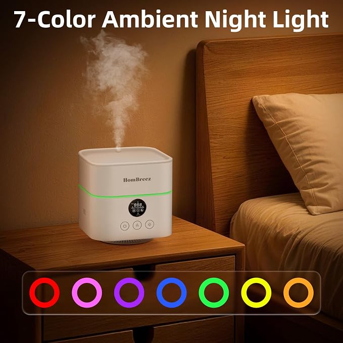 Humidifier and Air Purifier in one, H13 True HEPA Filter, 1100ML Water Tank, Quiet Cool Mist Top Fill Essential Oil Diffuser for Baby, Pet, Bedroom