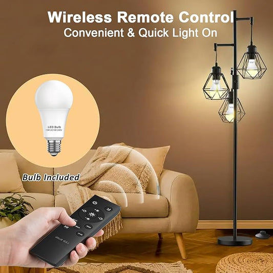 【Upgraded】luckystyle LED Light Bulbs with Remote Control,E26 Light Bulbs Dimmable 3000k-6500k,Led Bulbs 12W Energy Efficient,Cordless Light Bulb for Lamp Lighting for Bedroom Living Room Office,Timer