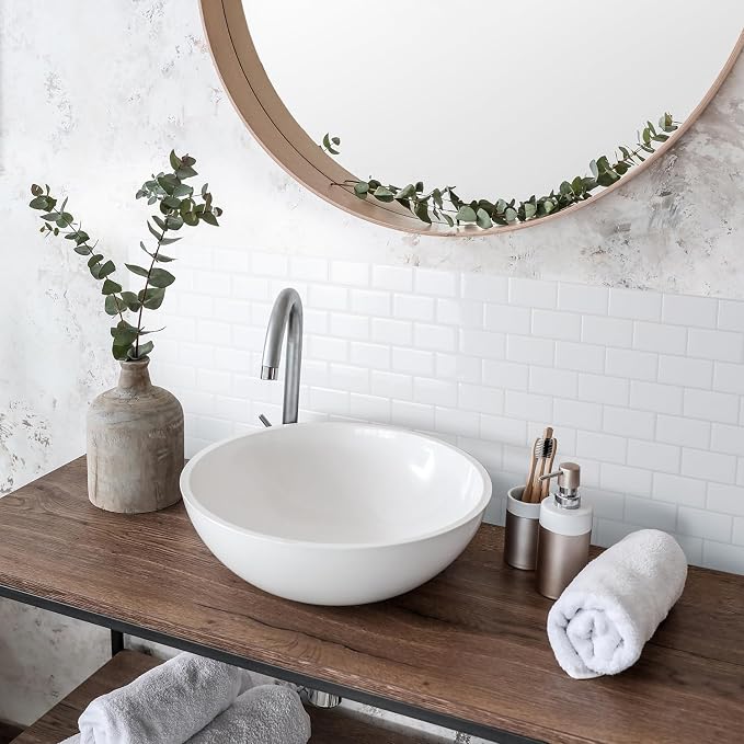 Smart Tiles Peel and Stick backsplash, Subway Soft White, 10.95"x9.7" | Pack of 10 (6.3 sq ft), Glossy, Heat/Moisture Resistant, Low VOC, Kitchen/Bathroom, Renter Friendly, Made in Canada