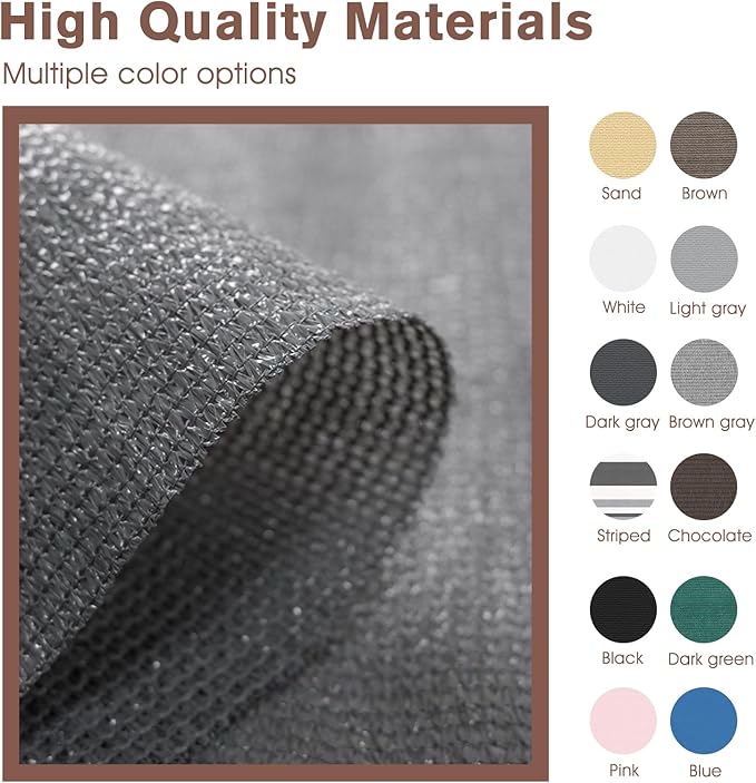 Sunny Guard Customized 3.3'x26' Dark Gray Balcony Privacy Screen,90% Shade Apartments Fence Cover,Heavy Duty Mesh Windscreen for Deck,Outdoor,Backyard,Patio