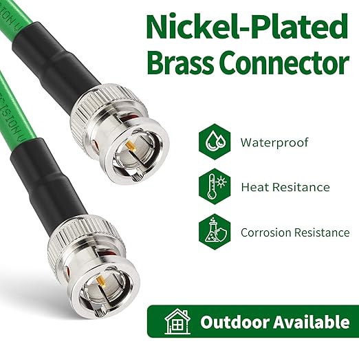 Superbat 3G 6G SDI Cable 50ft 75ohm BNC SDI Video Cable Belden 1694A Green Supports 6G-SDI 3G-SDI HD-SDI 4K/8K Video Security Camera Converter,Precision SDI Camera Wire
