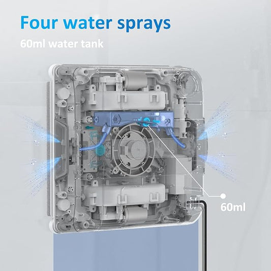 Mamibot W120-DP Robot Window Cleaner for High-Rise Glass - 3200Pa Strong Suction, Multiple Cleaning Modes,4 Water Spray Nozzles,Edge Detection Technology,App&Remote Control(Blue)